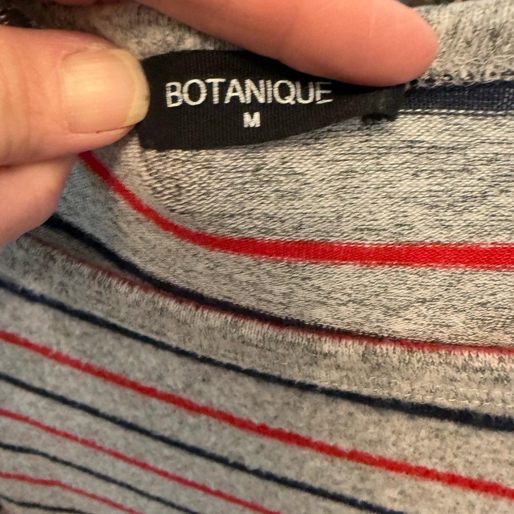 Botanique Stripe Soft Top Shirt LS M Oversized - Picture 8 of 8